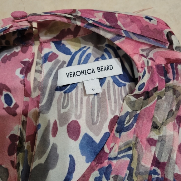 Veronica Beard Pink Floral Criss-Cross Midi Dress - Picture 4 of 5